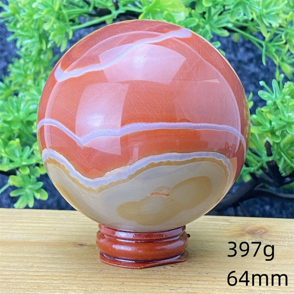 Red Striped Agate Ball-ToShay.org