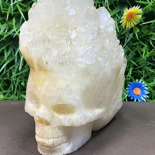 White Crystal Cluster Skull-ToShay.org