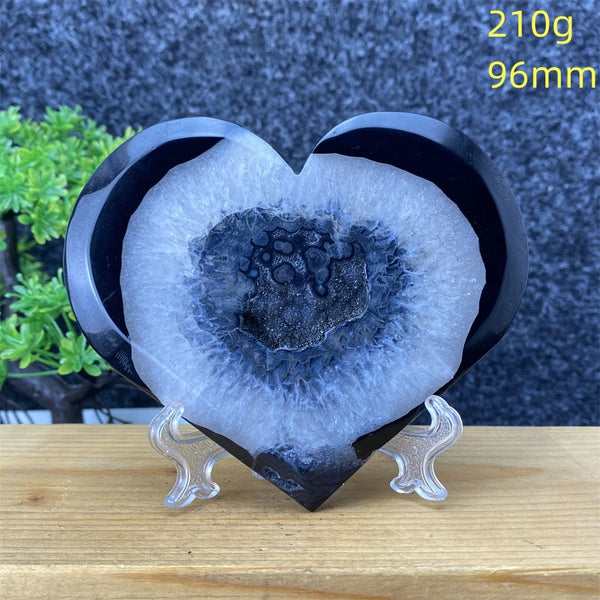 Black Agate Geode Heart-ToShay.org