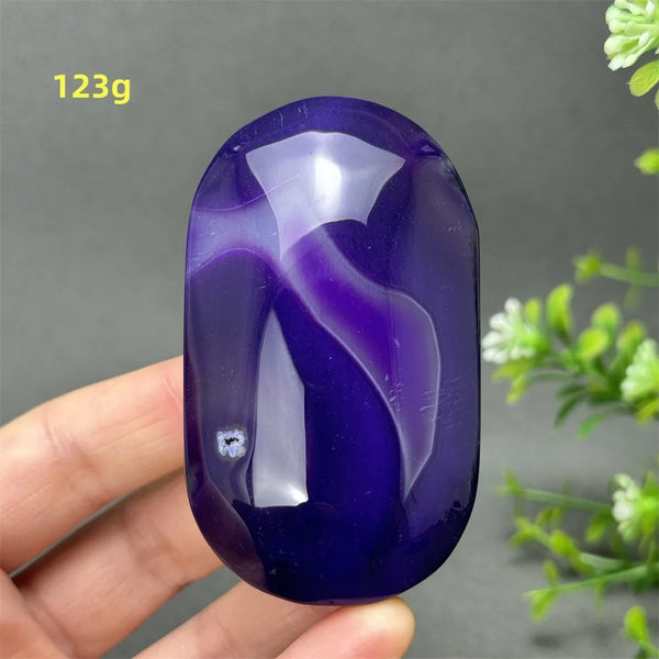 Purple Agate Palm Stone-ToShay.org