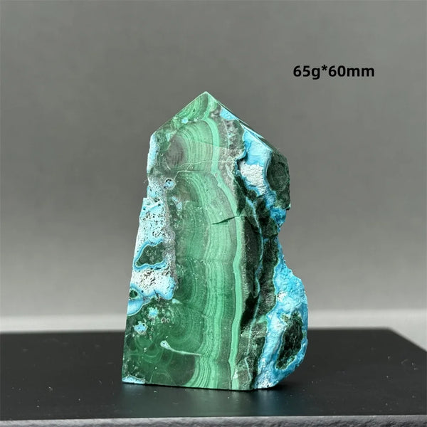 Blue Chrysocolla Malachite Point-ToShay.org