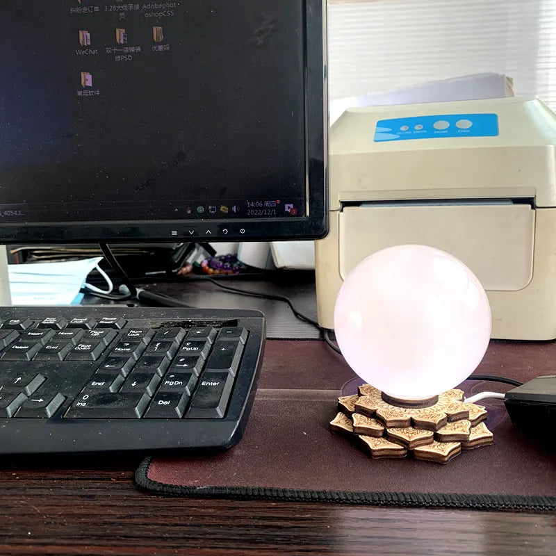 White Crystal Ball Night Lamp-ToShay.org
