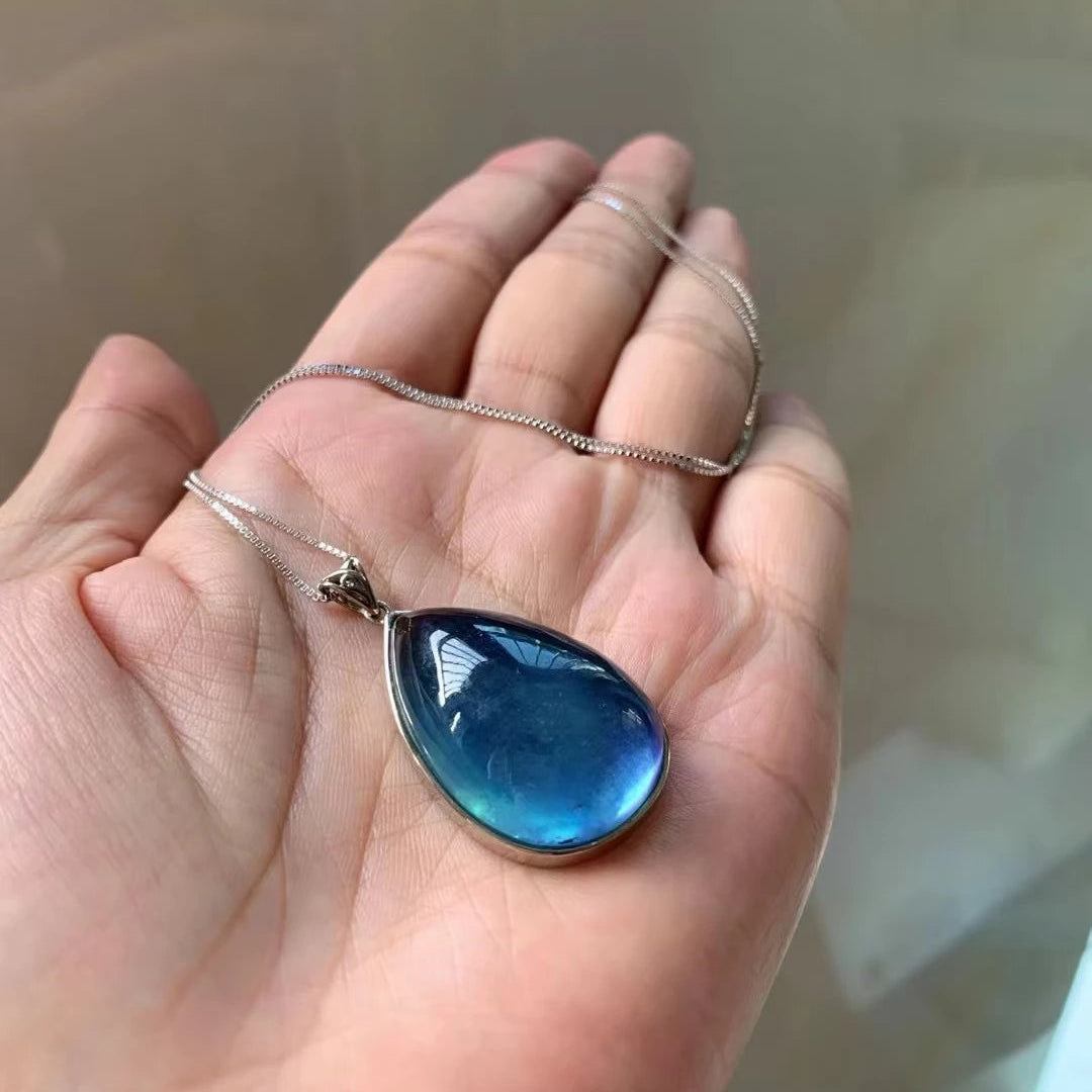 Blue Aquamarine Pendant-ToShay.org