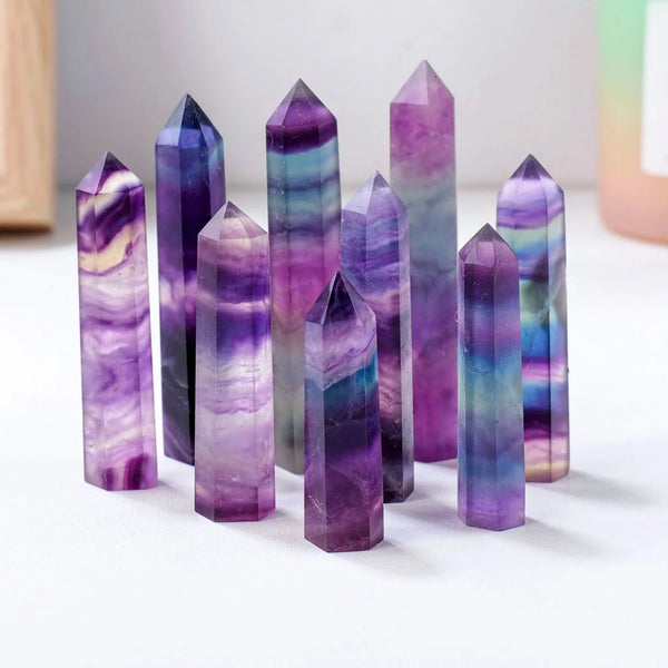 Rainbow Fluorite Wand Point-ToShay.org