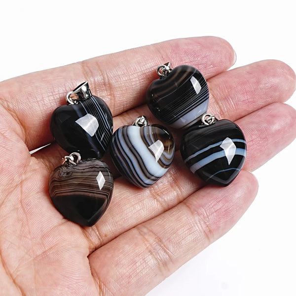 Black Striped Agate Hearts-ToShay.org
