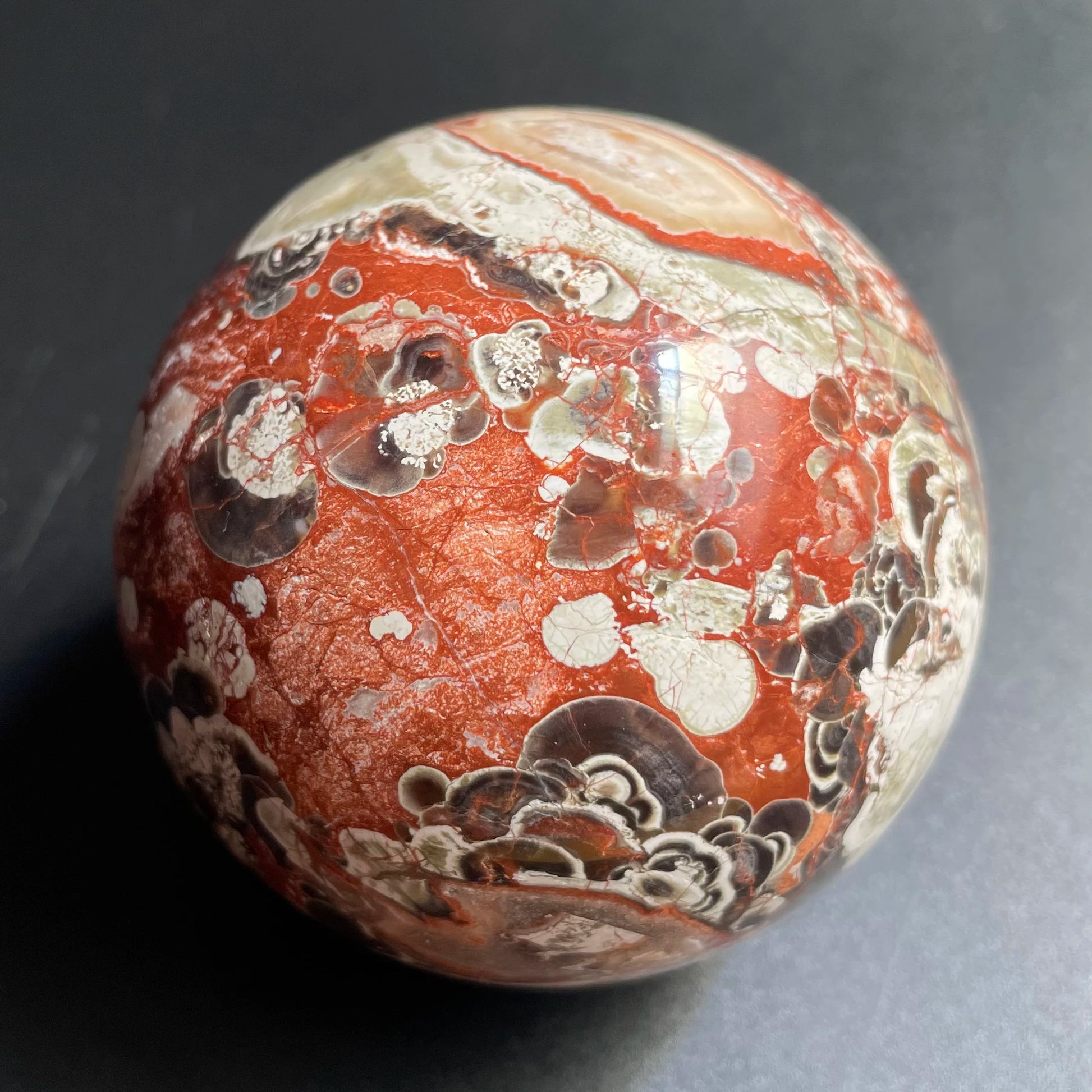 Orange Crazy Agate Ball-ToShay.org