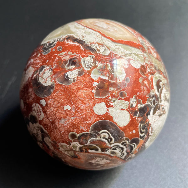 Orange Crazy Agate Ball-ToShay.org