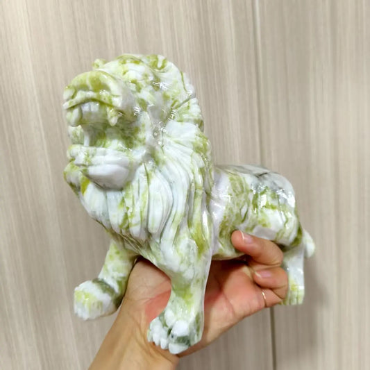 Green White Jade Lion-ToShay.org