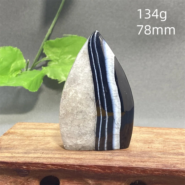 Black Striped Agate Flame-ToShay.org