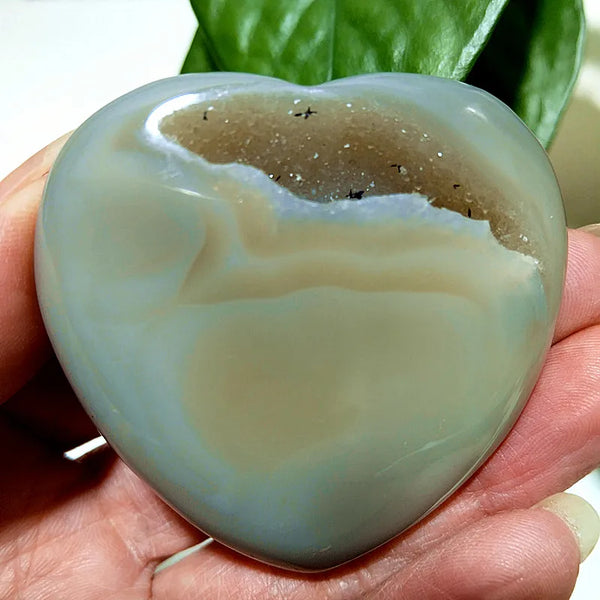 Grey Drusy Agate Heart-ToShay.org