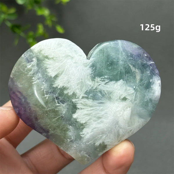 Green Feather Fluorite Heart-ToShay.org