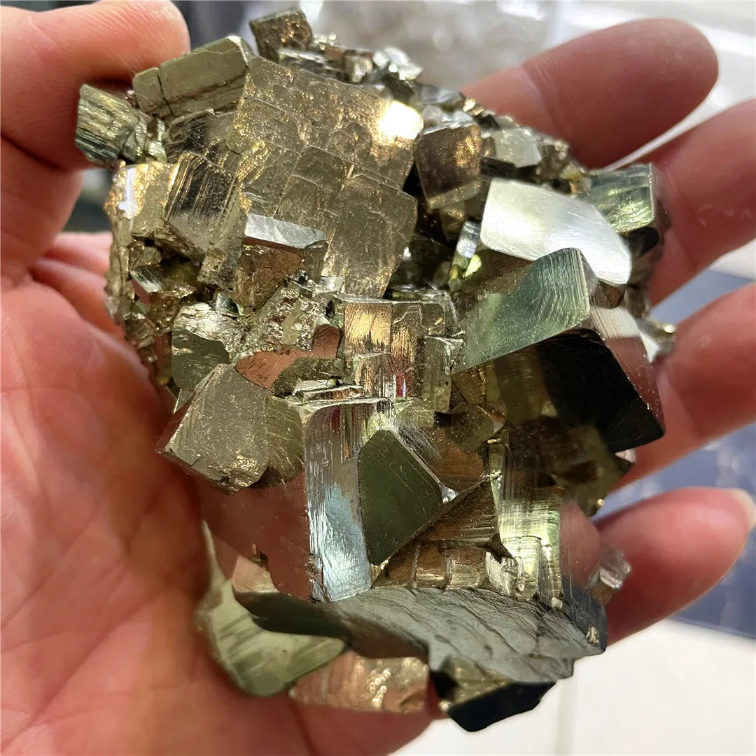 Gold Pyrite Crystal Cluster-ToShay.org