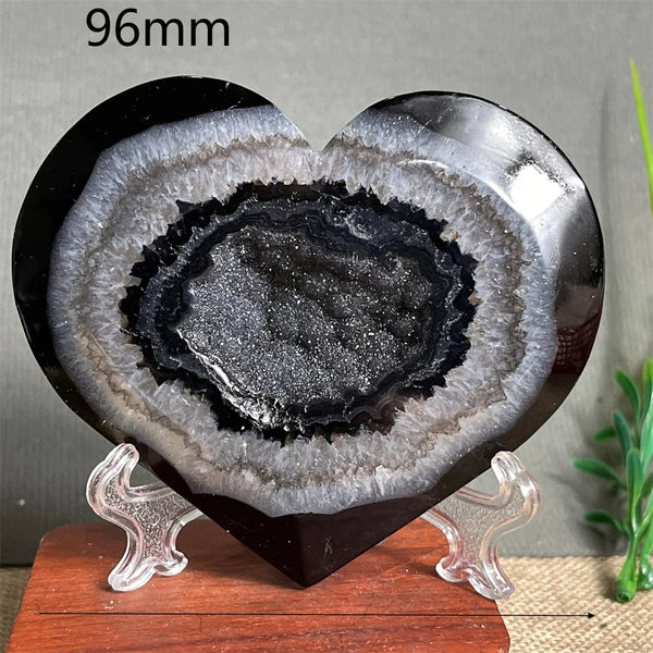 Black Agate Cluster Heart-ToShay.org