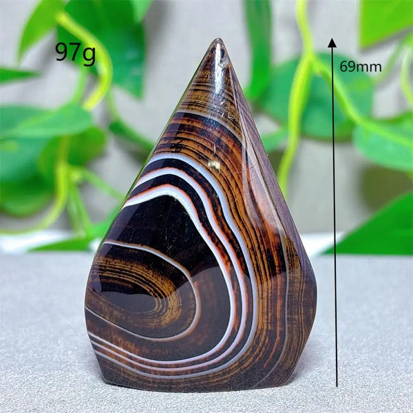 Black Red Silk Agate Flame-ToShay.org
