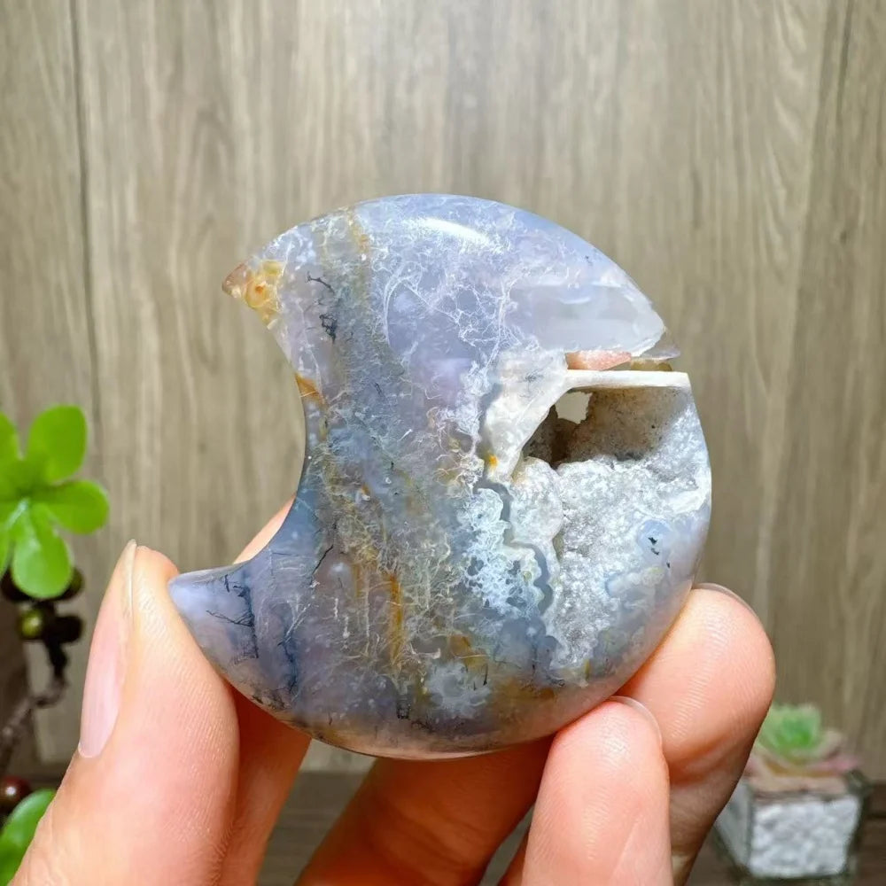 Green Moss Agate Moon-ToShay.org