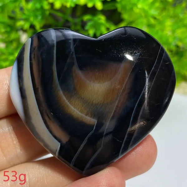 Black Agate Geode Heart-ToShay.org