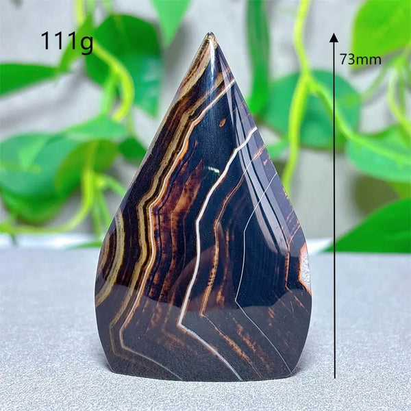 Black Red Silk Agate Flame-ToShay.org