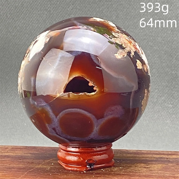 Red Cherry Blossom Agate Ball-ToShay.org