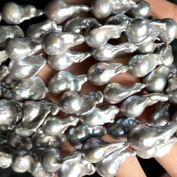 Grey Pearl Fishtail Beads-ToShay.org