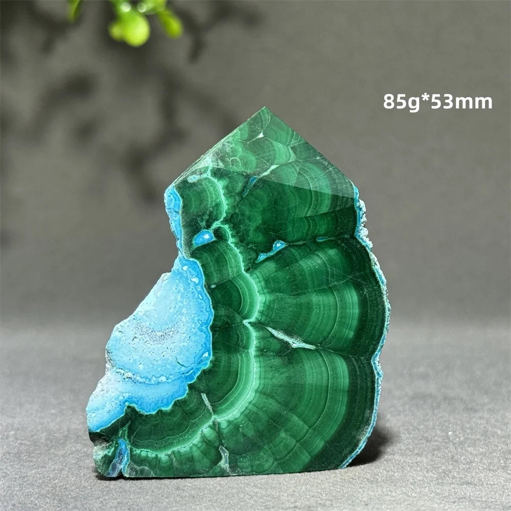 Blue Chrysocolla Malachite Point-ToShay.org