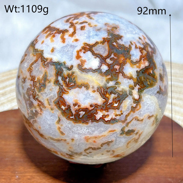 Carnelian Moss Agate Ball-ToShay.org