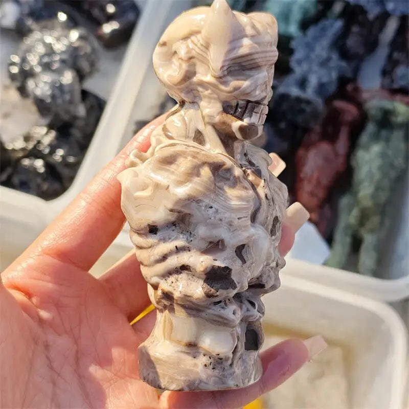 White Crazy Agate Skeleton-ToShay.org
