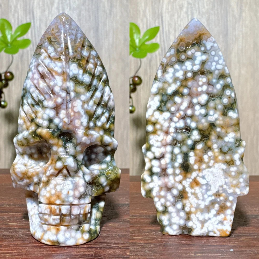 Green Ocean Jasper Skull-ToShay.org