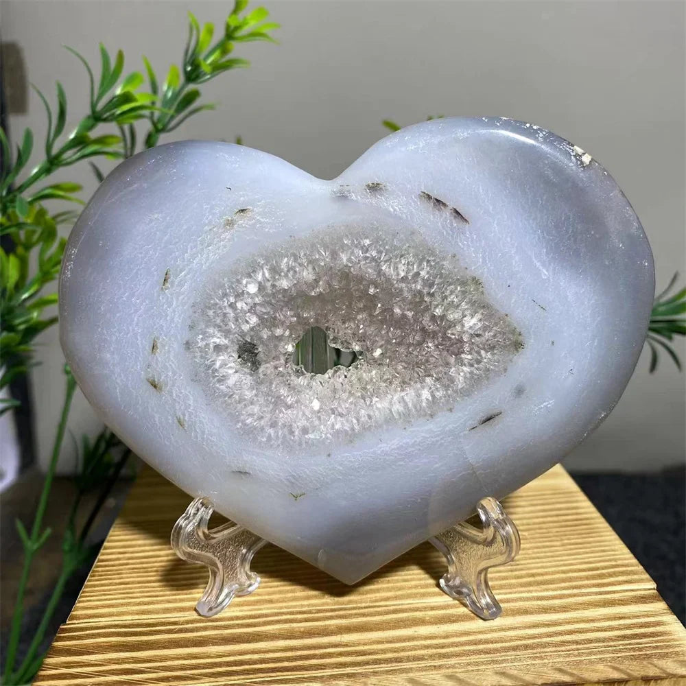 Grey Agate Geode Heart-ToShay.org
