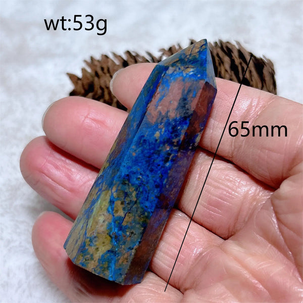 Blue Azurite Chrysocolla Point-ToShay.org