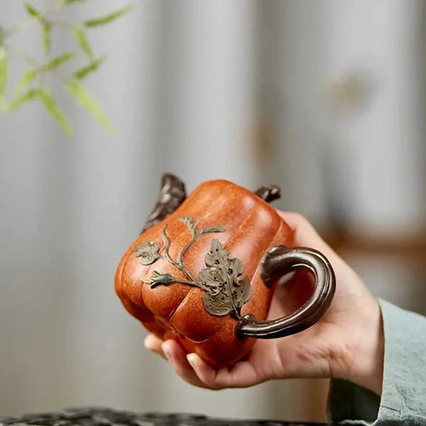 Pumpkin Clay Tea Pot-ToShay.org