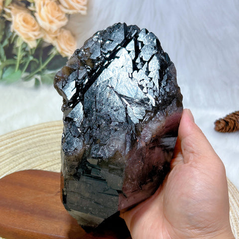 Black Quartz Skeletal Cluster-ToShay.org