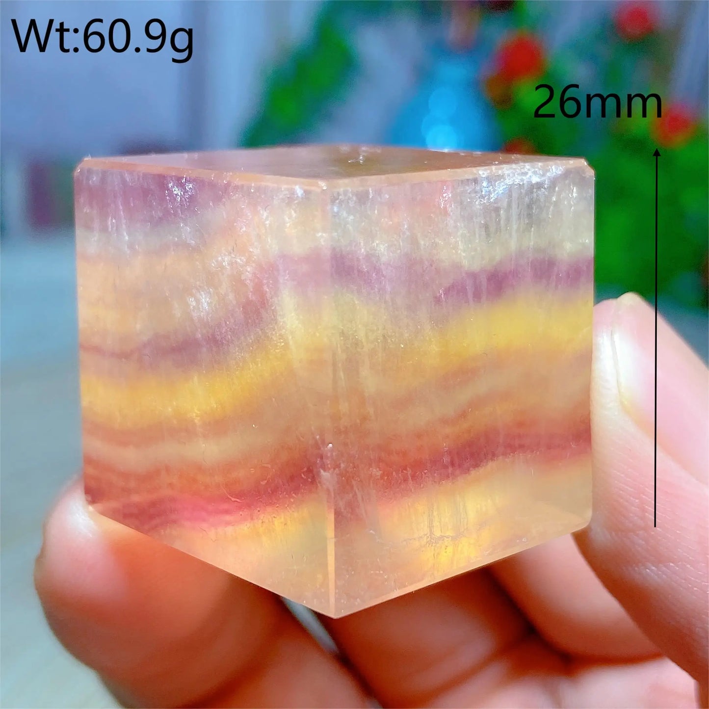 Rainbow Fluorite Cube-ToShay.org