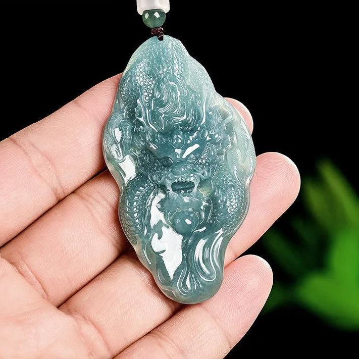 Green Jade Dragon Pendant-ToShay.org