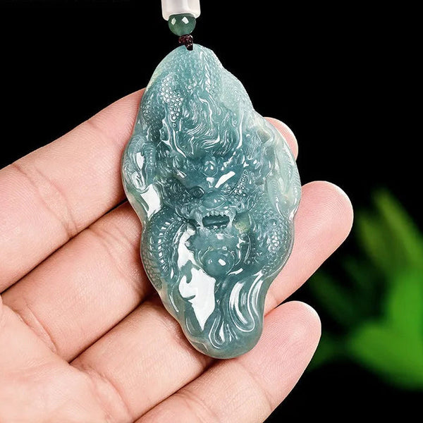 Green Jade Dragon Pendant-ToShay.org