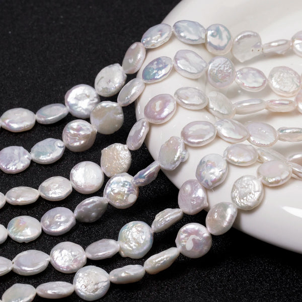 White Pearl Coin Beads-ToShay.org