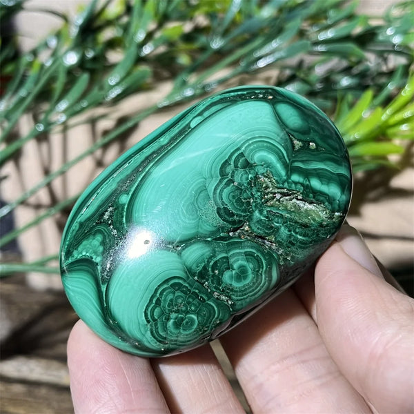 Green Malachite Palm Stone-ToShay.org