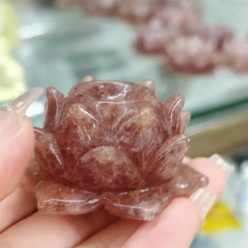 Pink Strawberry Quartz Lotus-ToShay.org