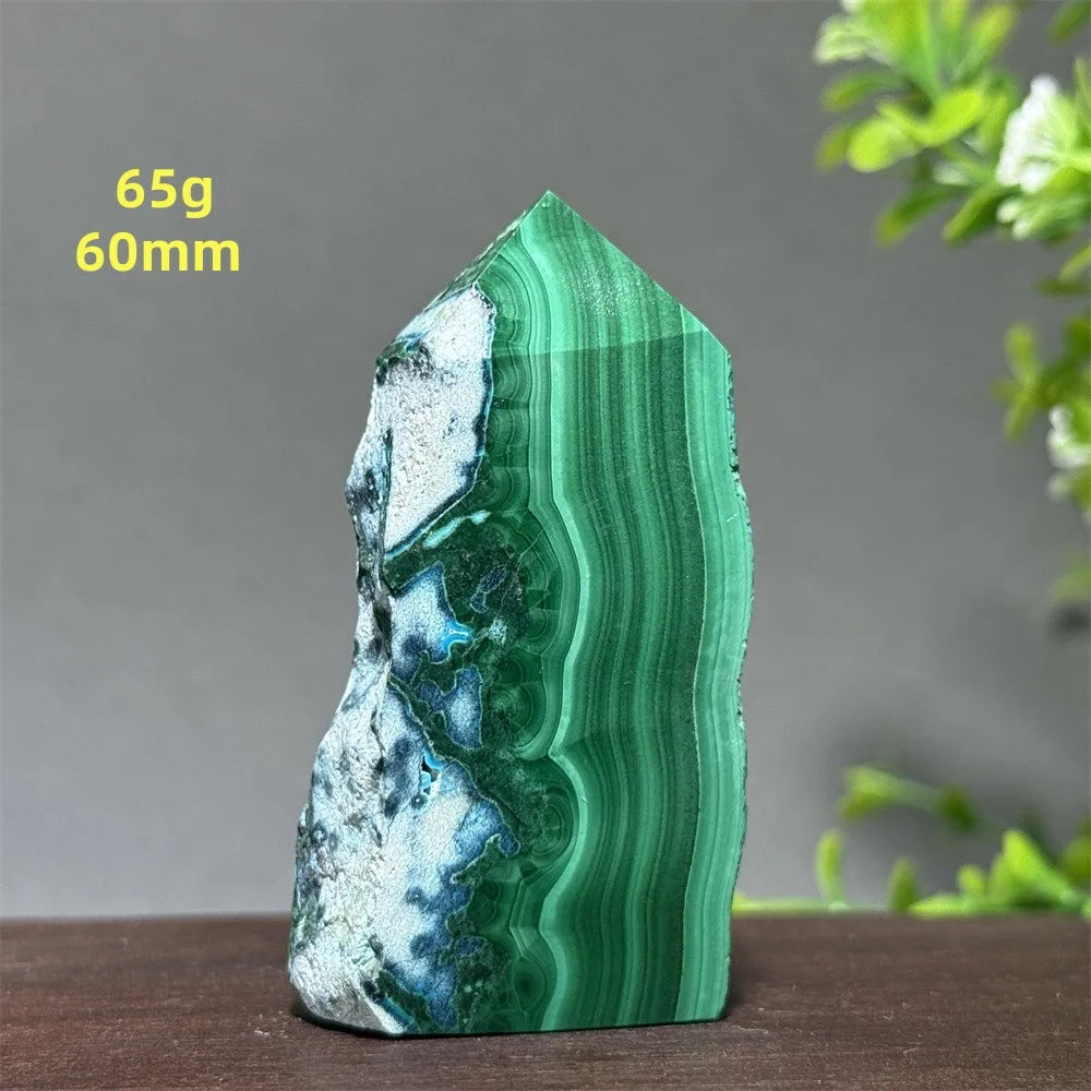 Blue Chrysocolla Malachite Point-ToShay.org