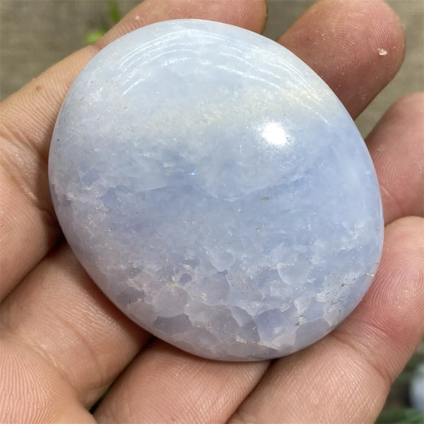 Blue Celestine Palm Stone-ToShay.org
