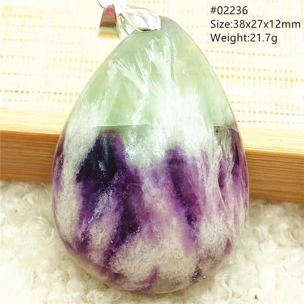 Green Feather Fluorite Pendant-ToShay.org