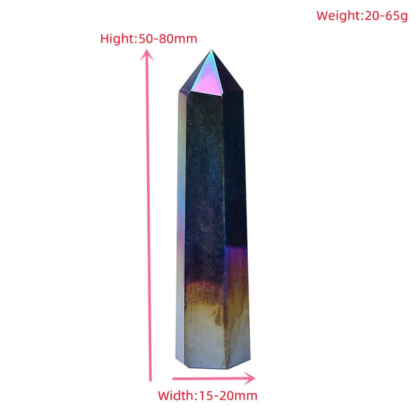 Rainbow Aura Obsidian Point-ToShay.org