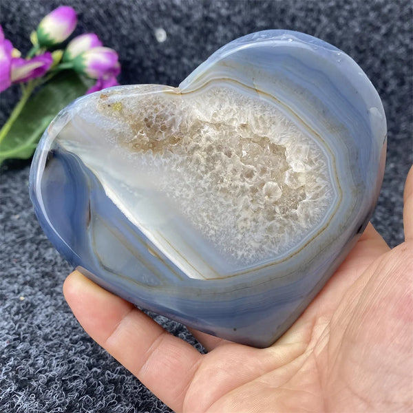 Grey Agate Geode Heart-ToShay.org