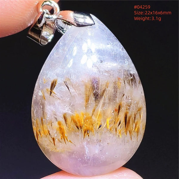 Purple Rutilated Auralite Pendant-ToShay.org