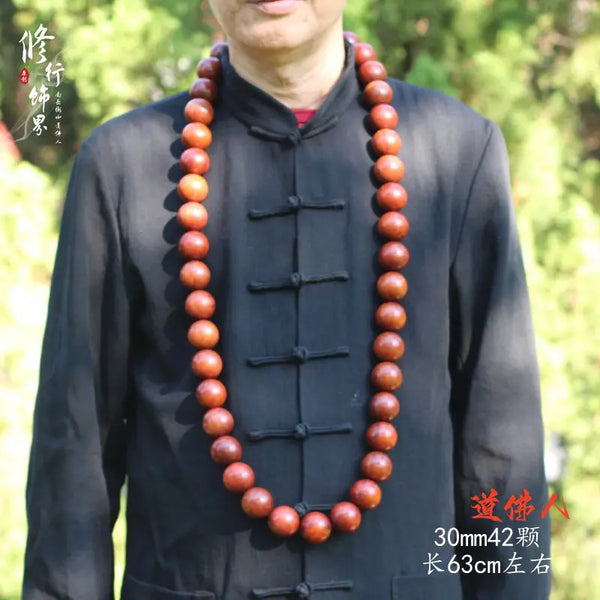 Wood Pear Buddha Necklace-ToShay.org