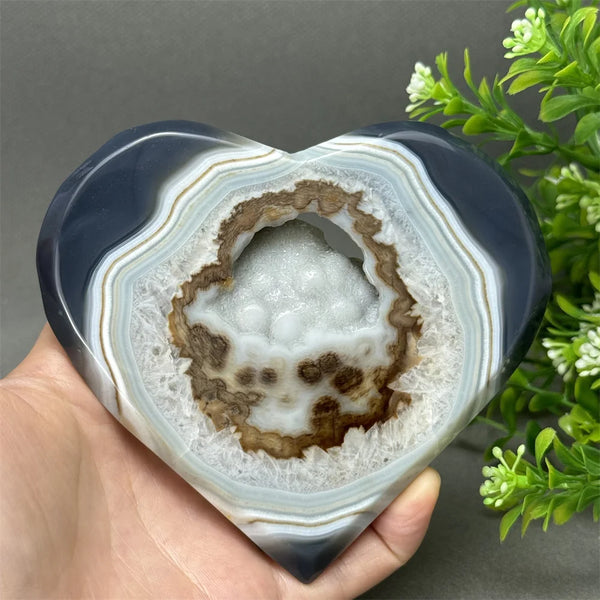 Grey Agate Geode Heart-ToShay.org
