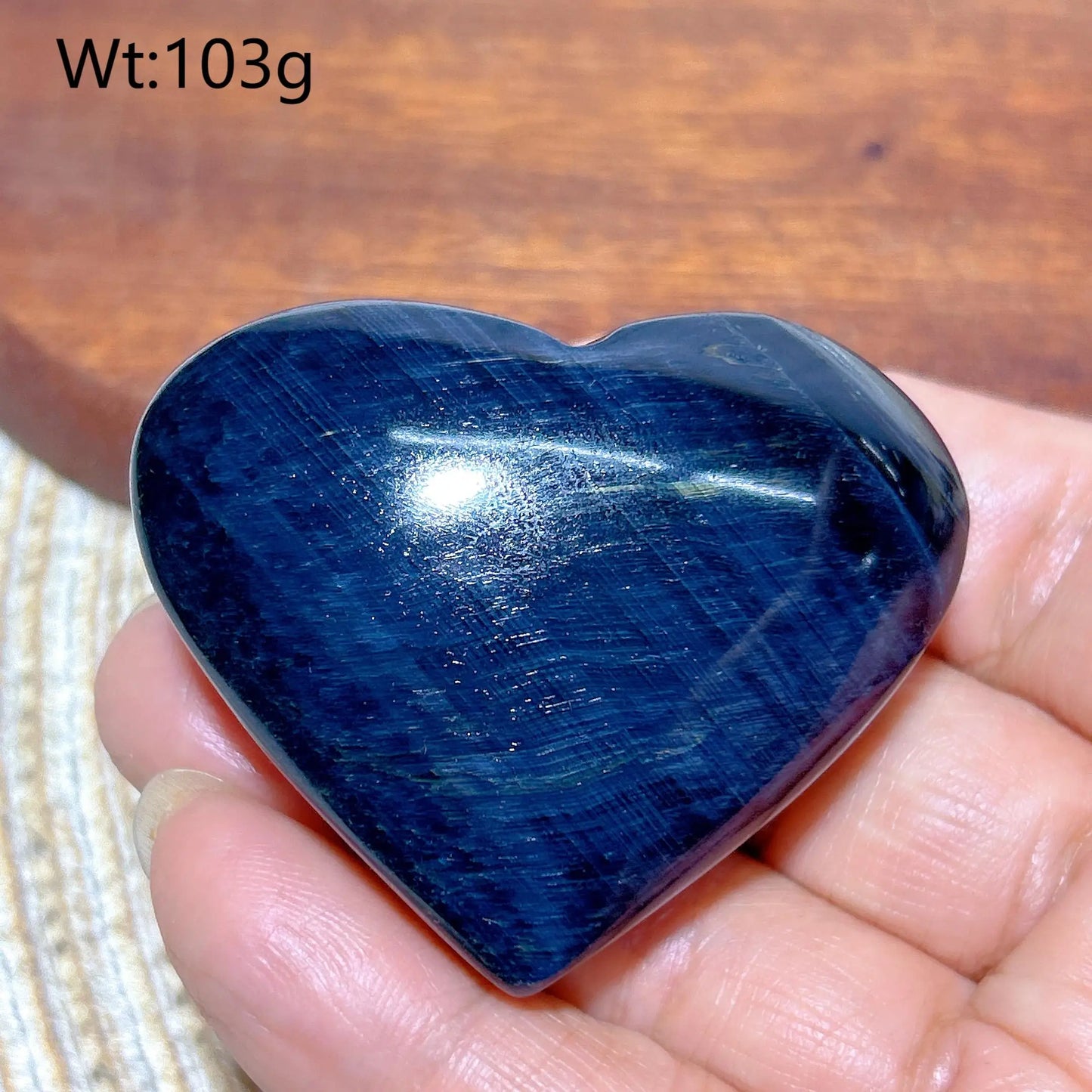 Blue Flash Tiger Eye Heart-ToShay.org