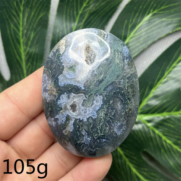 Green Moss Agate Palm Stone-ToShay.org