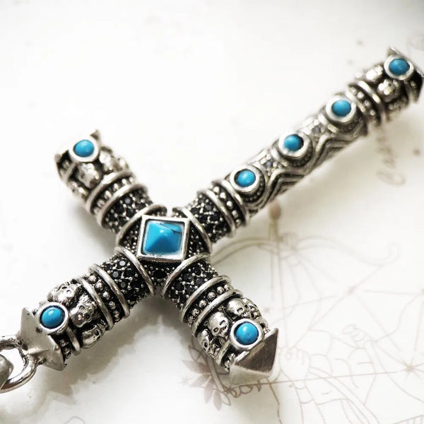Silver Turquoise Cross-ToShay.org