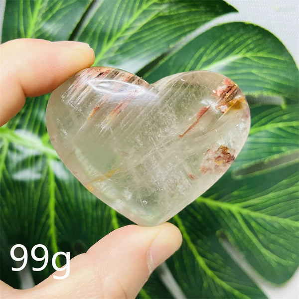 Yellow Garden Ghost Quartz Heart-ToShay.org