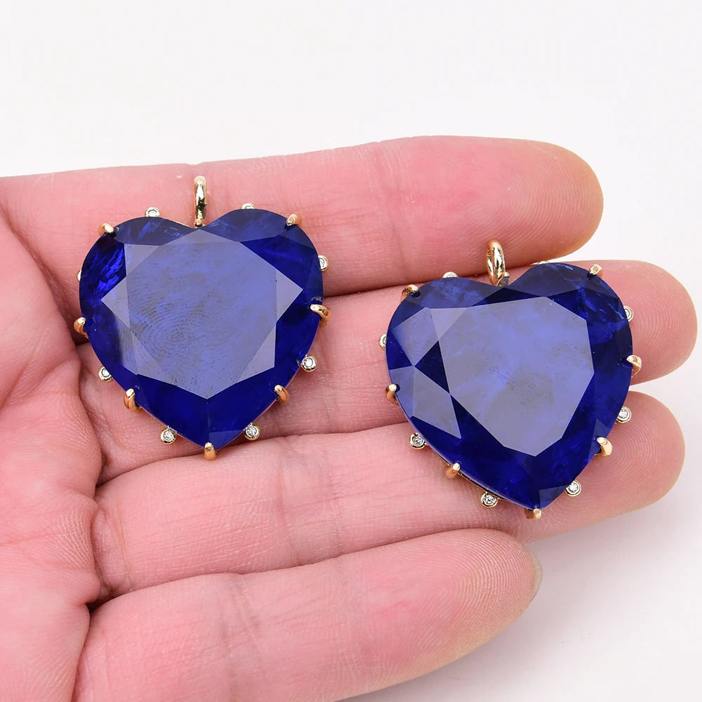 Blue Crystal Heart Pendant-ToShay.org